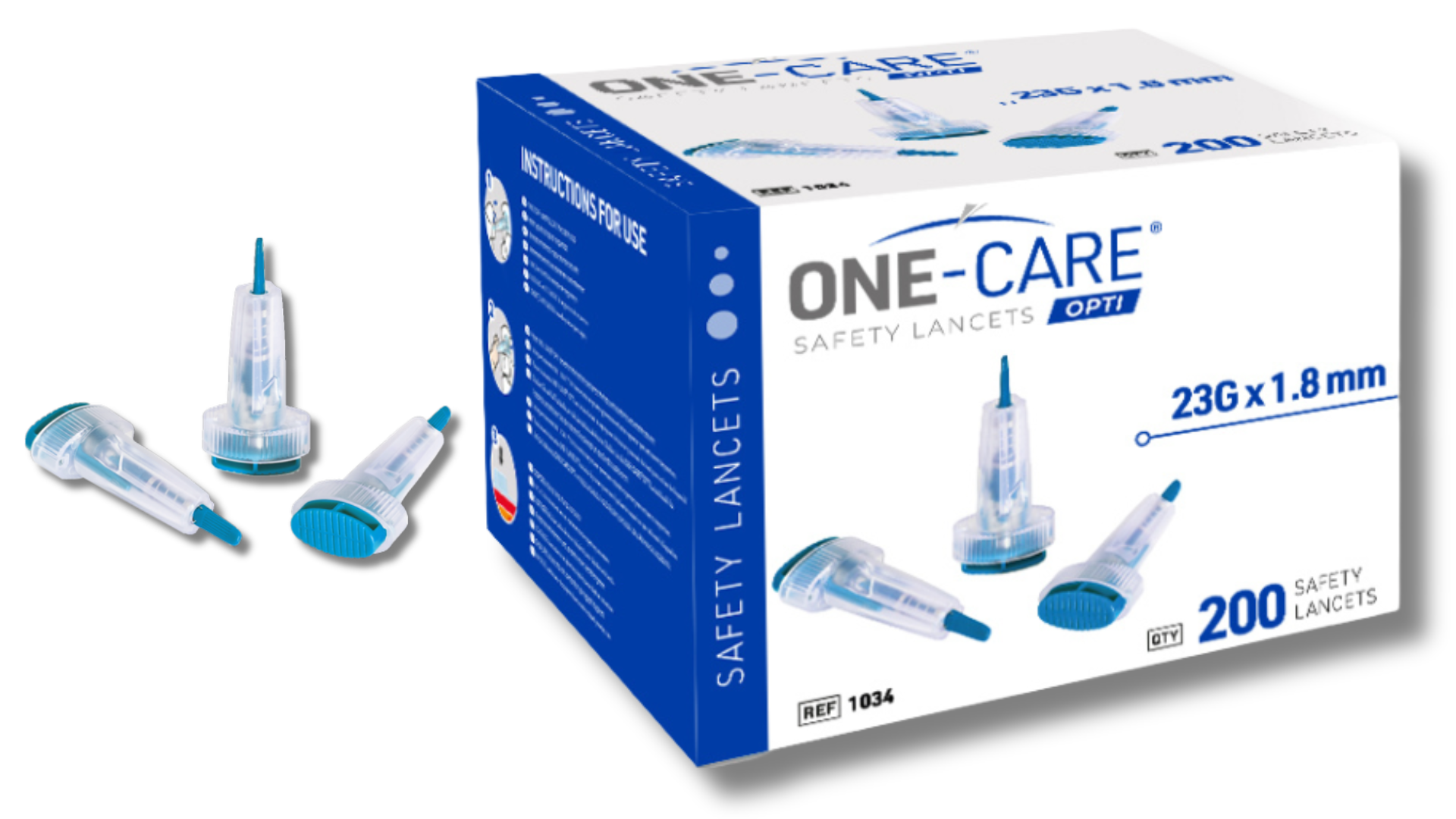 Amazon.com: 200 Count: ONE-CARE Opti Safety Lancets, Top Button