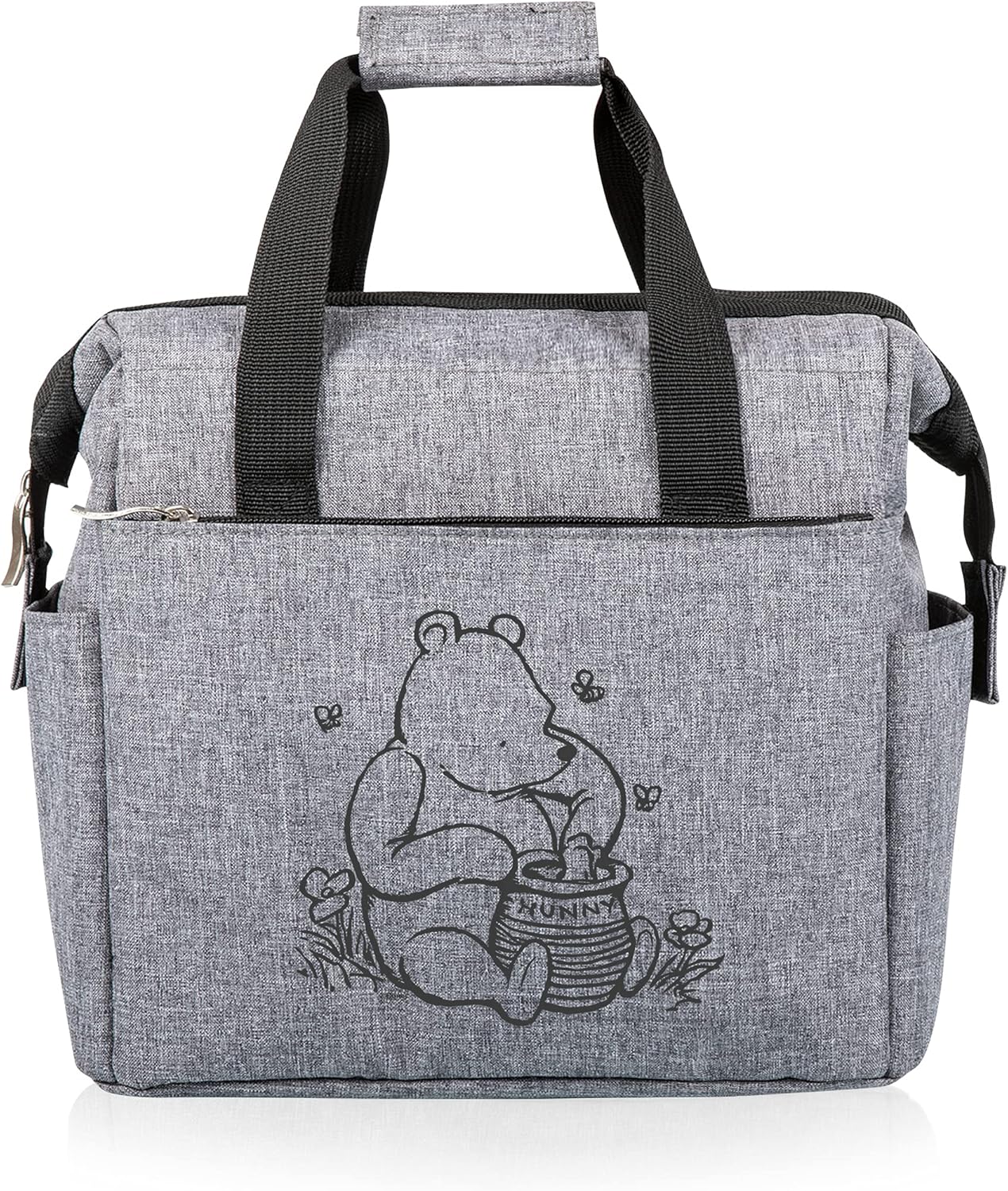 PICNIC TIME Disney Winnie the Pooh On The Go Lunch Bag, Soft Cooler Lunch Box, Insulated Lunch Bag, (Heathered Gray)