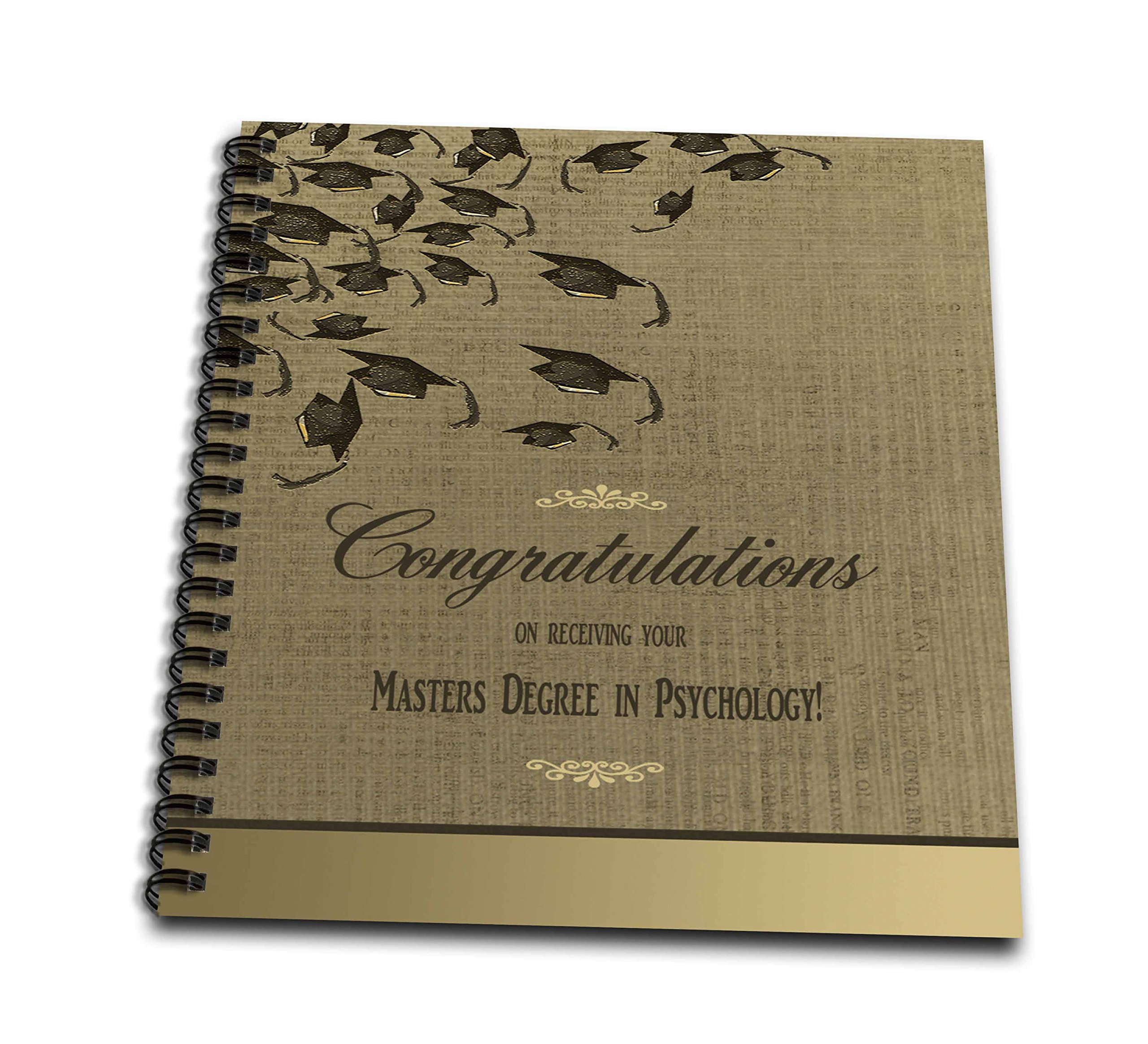 Félicitations master en psychologie : livre de dessin doré 3dRose cadeau diplôme