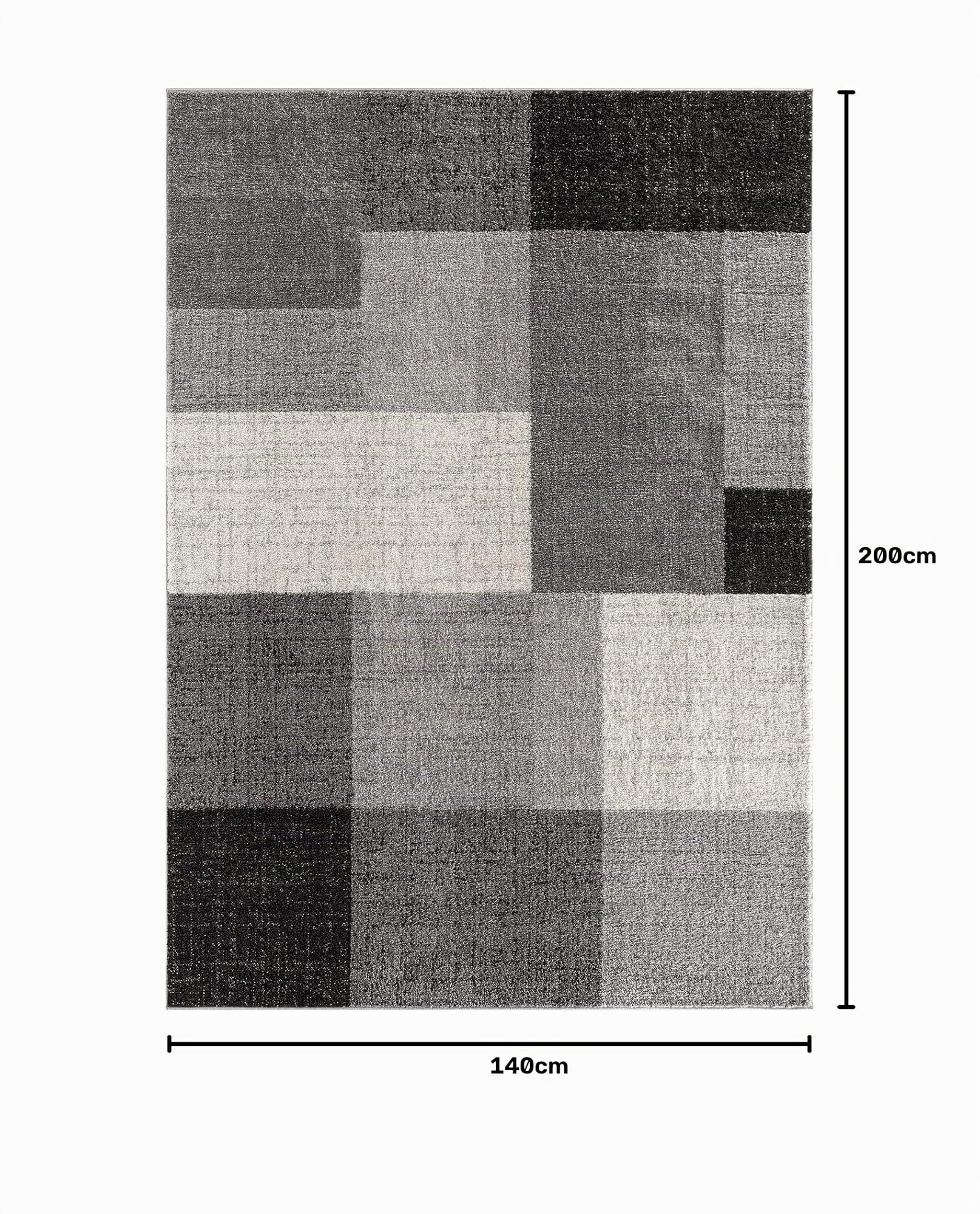 the carpet Pearl - Alfombra Moderna de Pelo Corto denso para salón Dormitorio, Corte de Contorno, patrón geométrico, patrón Ondulado, Gris, 140 x 200 cm