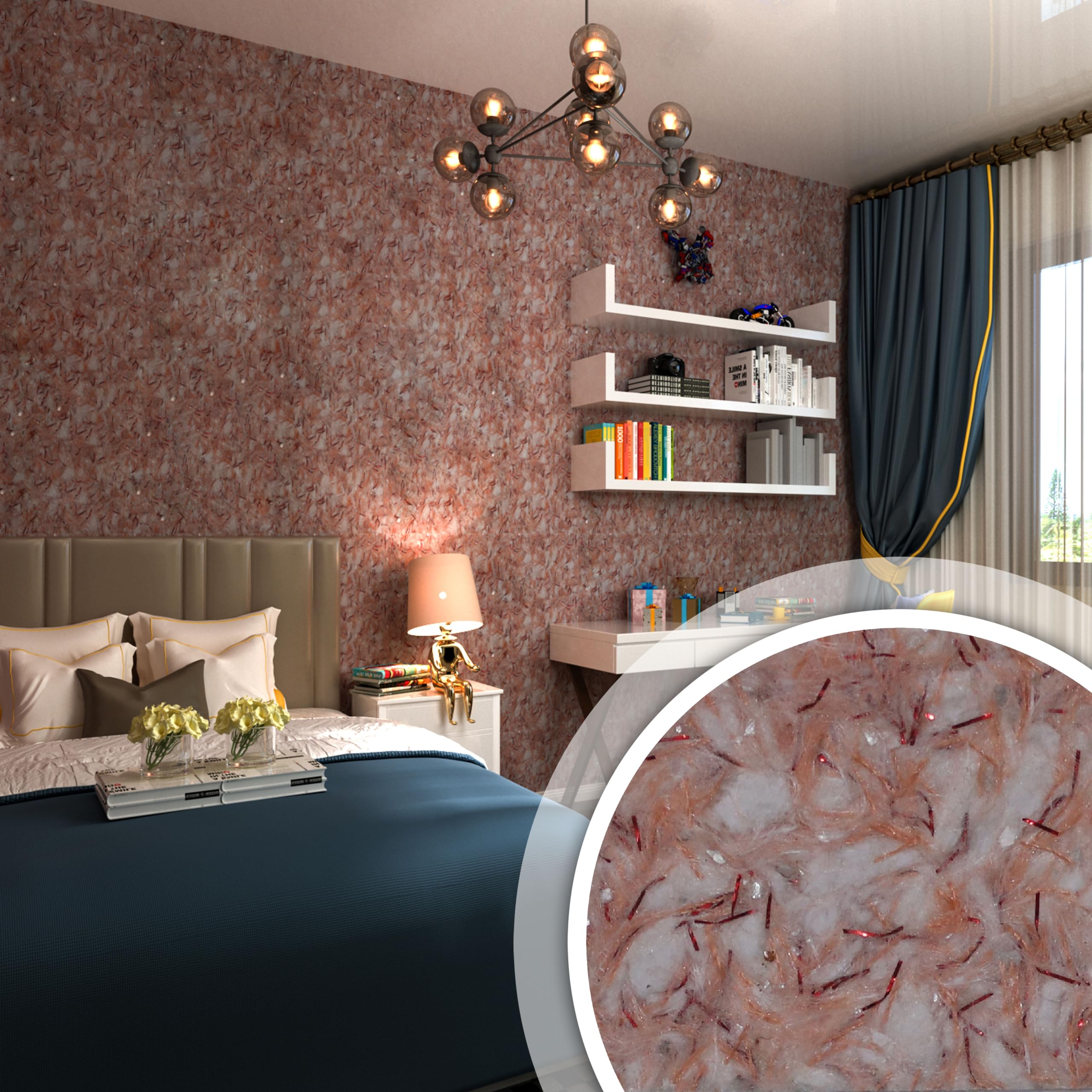 Peach and White Hi-Tech Silky Liquid Wallpaper - Sustainable & Effortless Wall Enhancement for Every Room | Modern Wallpaper | Aesthetic Wallpaper | Eco-Friendly Wallpaper- hi-30 (B0CMTKSZ91) Amazon Price History, Amazon Price Tracker