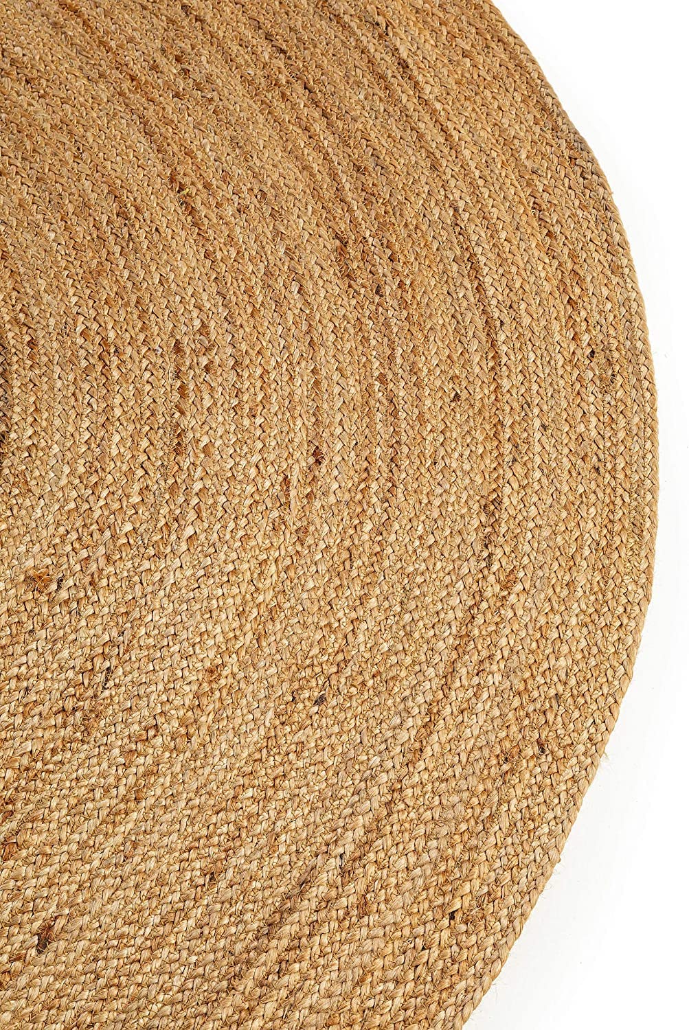 Tapis Rond en Jute Naturelle, Tapis de Jute - 100% Écologique pour Votre Salon, Salle à Manger, Chambres et Cuisines fabriqué en Inde