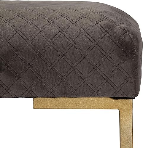 Miniatura 5 de Cortesi Home Allium otomana con patas doradas pintadas, 19 pulgadas de ancho, terciopelo gris