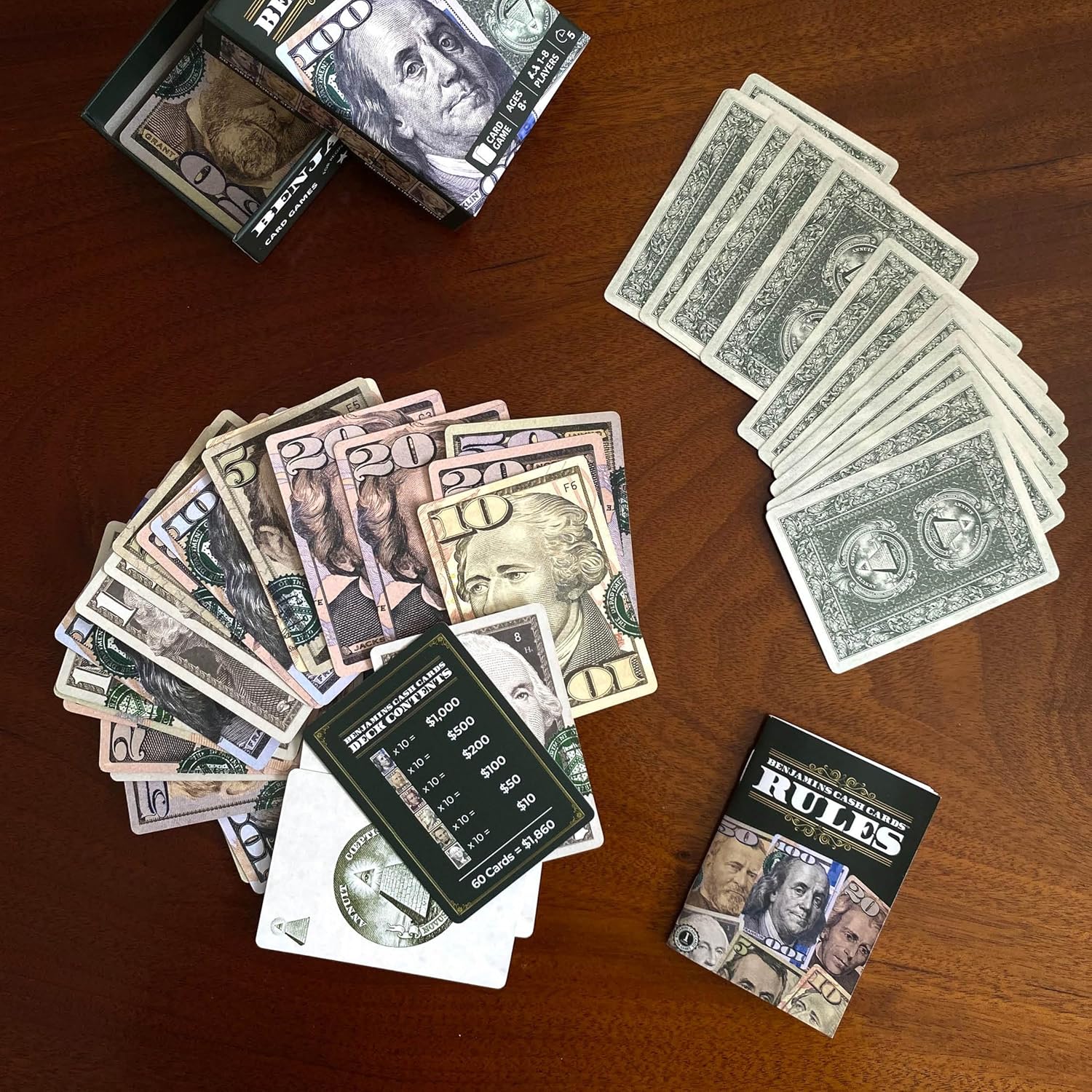 Benjamins Cash Cards – Money-Themed Card Games for Teens, Families & Adults. Fast-Paced Card Games for Parties, Travel and Game Night Where the Most “Cash” wins.