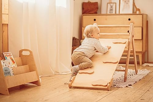 Miniatura 4 de WOOD&ROOM Pikler Triangle Juego de 3  Juego de escalada Montessori plegable con triángulo, arco y rampa  Juguetes de escalada de madera para niños