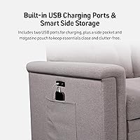 Vista 7 de Lilola Home - Sofá cama modular reversible de lino gris claro con diván de almacenamiento