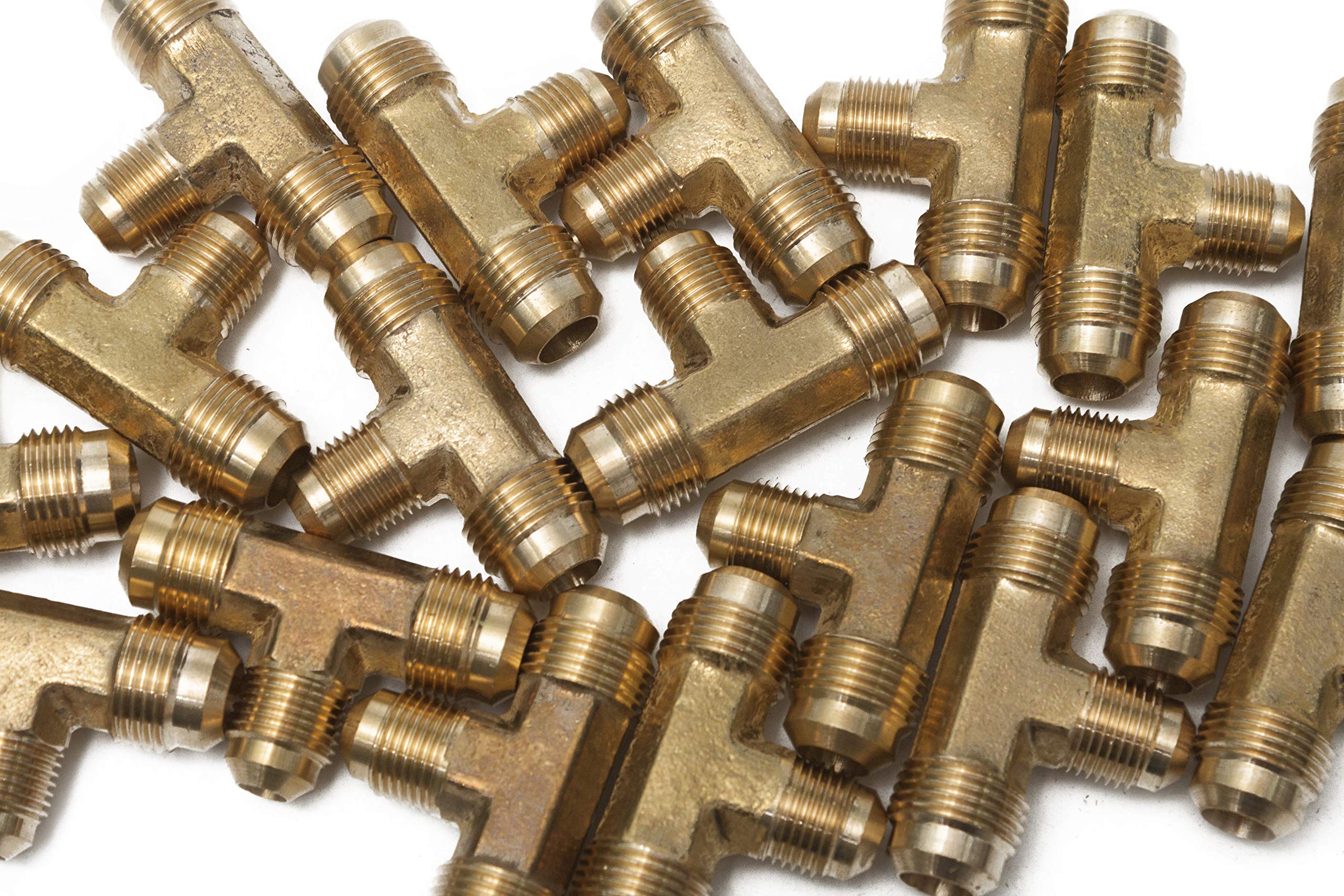 Té de réduction des évasements en laiton de 1/2"x 1/2" x 3/8", raccord de tube évasé en laiton (paquet de 100)