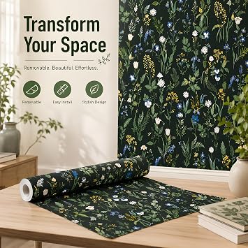 Peel and Stick Wallpaper Boho 44x300cm Floral Wallpaper