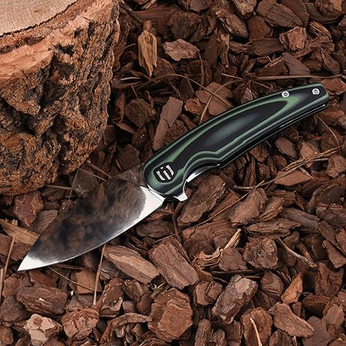 Miniatura 9 de Bulbasaur - Cuchillo plegable de acero 14C28N de 3.66 pulgadas con acabado satinado, hoja verde G10 con clip de bolsillo, cuchillo para exteriores