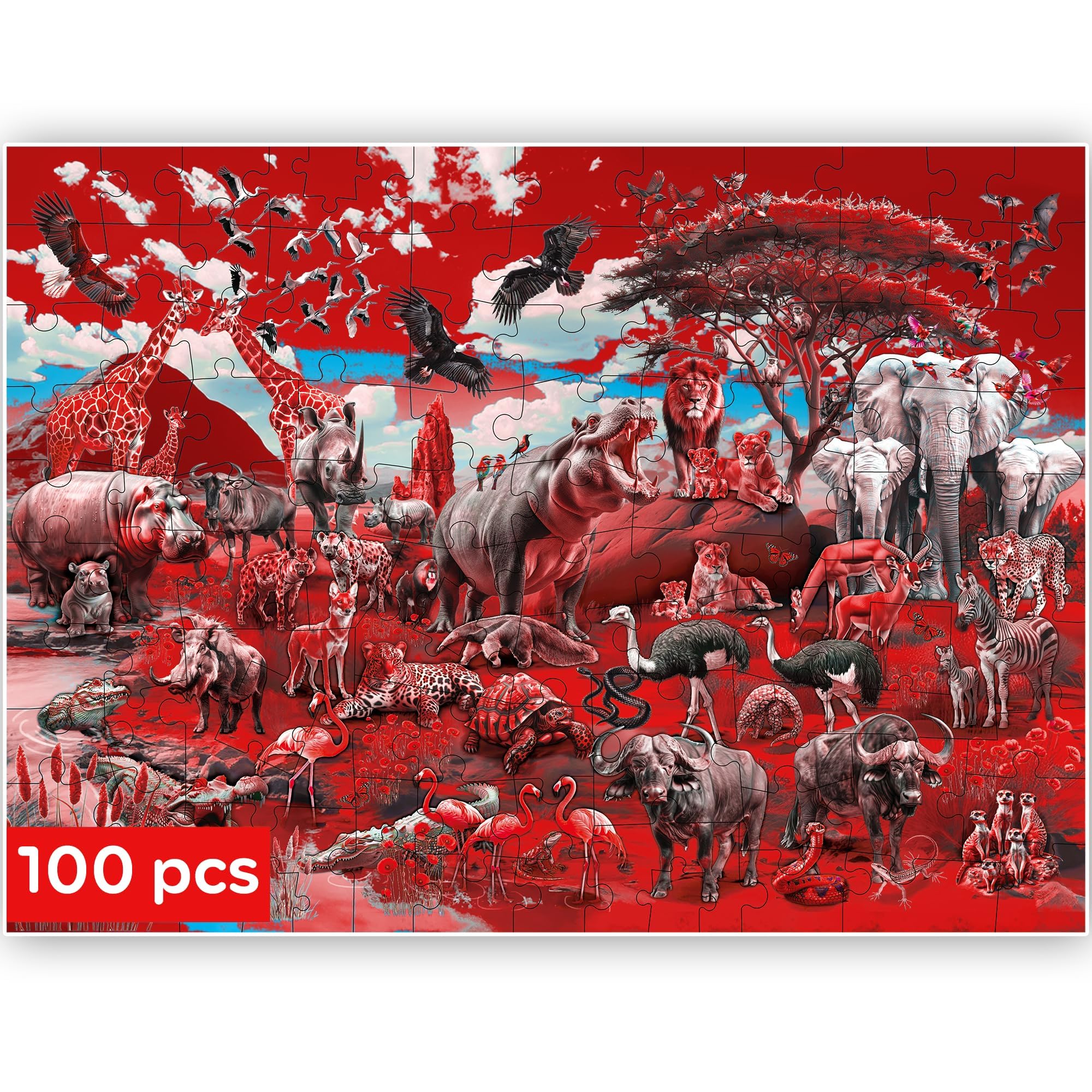 QUOKKA 100 Piece Jigsaw Puzzles For Children, Kids Puzzles For 3 4 Year Olds, Realistic Jigsaws for Children Age 5 6