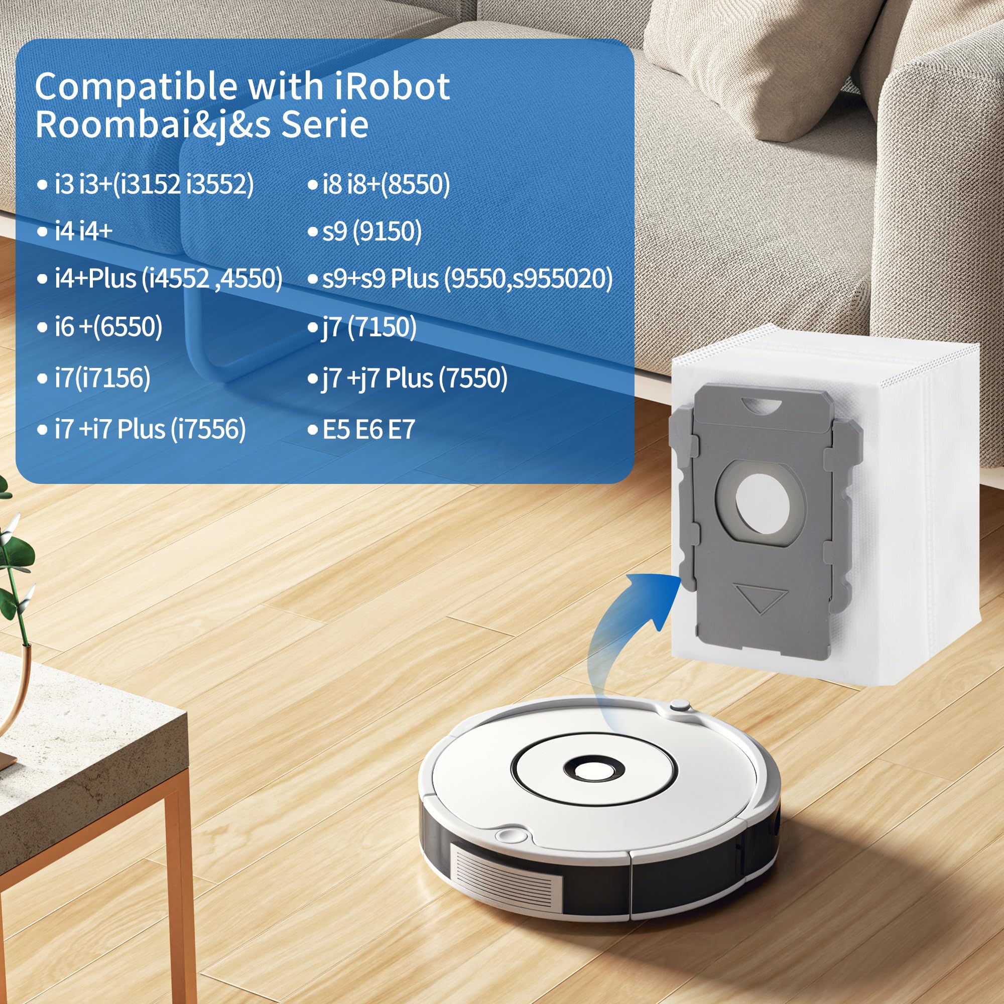 3 Sacchetti Riutilizzabili Per Aspirapolvere Roomba Serie I, S, J – Compatibili Con Clean Base, Lavabili, Con Cerniera