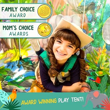 W&O Jungle Adventure Tent for Kids with Safari Sound Button | Jungle Tent for Kids, Safari Sound Button and Animal Sounds, Ages 3-7