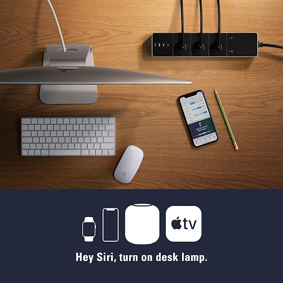 Eve Energy Strip - Smart Triple Outlet & Power Meter for Apple Home, Built-in Schedules & Switches, Surge Protection, overcurrent Protection, overvoltage Protection, Energy metering