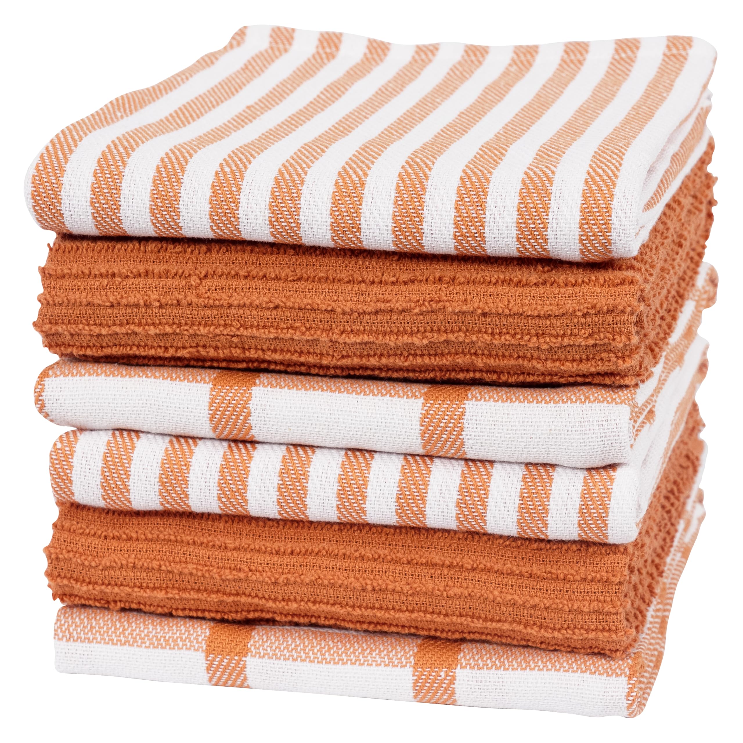 KAF Home Premium Kitchen Towels (45.7 cm x 71.1 cm), Large 100% Cotton, Flat and Terry Absorbent Kitchen Towel Set (Ginger, 45.7 cm x 71.1 cm - Pack of 6) — image 1