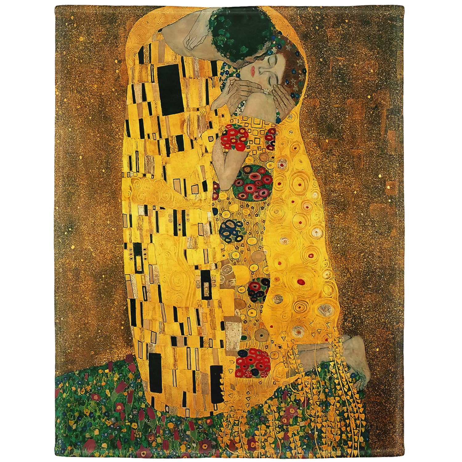 Yisumei Colour 1 - Gustav Klimt Der Kuss Soft Flannel Blanket 150 X 200 Cm