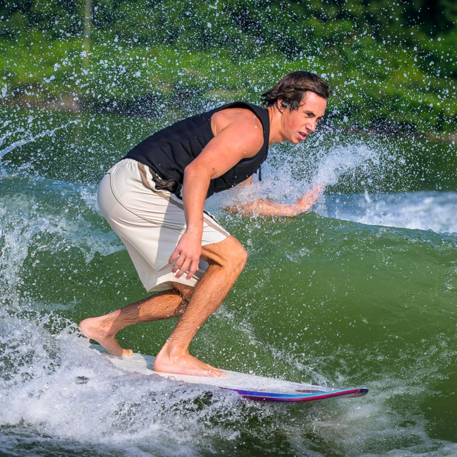 Hyperlite Landlock Longboard-Inspired Wake Surf Board - for Beginners to Intermediate Riders - Catching All Waves Behind The Boat - 5’9”