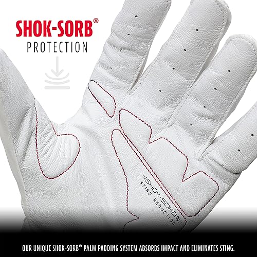 Miniatura 3 de Franklin Sports MLB - Guantes de bateo de béisbol Shok-Sorb X para béisbol y sóftbol, pares de guantes de bateo acolchados para adultos y jóvenes,