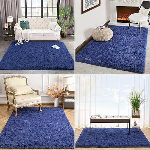 Miniatura 32 de Kimicole Alfombras de área grandes de 7 x 10 pies para sala de estar y dormitorio, alfombra suave y esponjosa, alfombras peludas antideslizantes