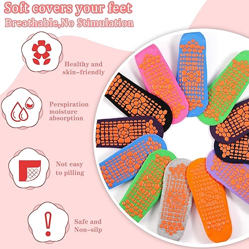 Miniatura 5 de Tphon Non Slip Kids Trampoline Socks with Grippers for Toddler Children - Anti Skid Grip Socks for Boys & Girls