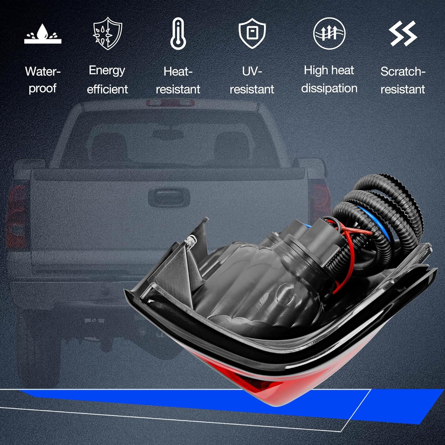 Brake Tail Lights Compatible with 2003-2006 Chevy Silverado 1500 2500 3500 1500HD 2500HD 2007 Classic - Taillight Assembly Replacement for Passenger and Driver Side Bulb and Harness Included