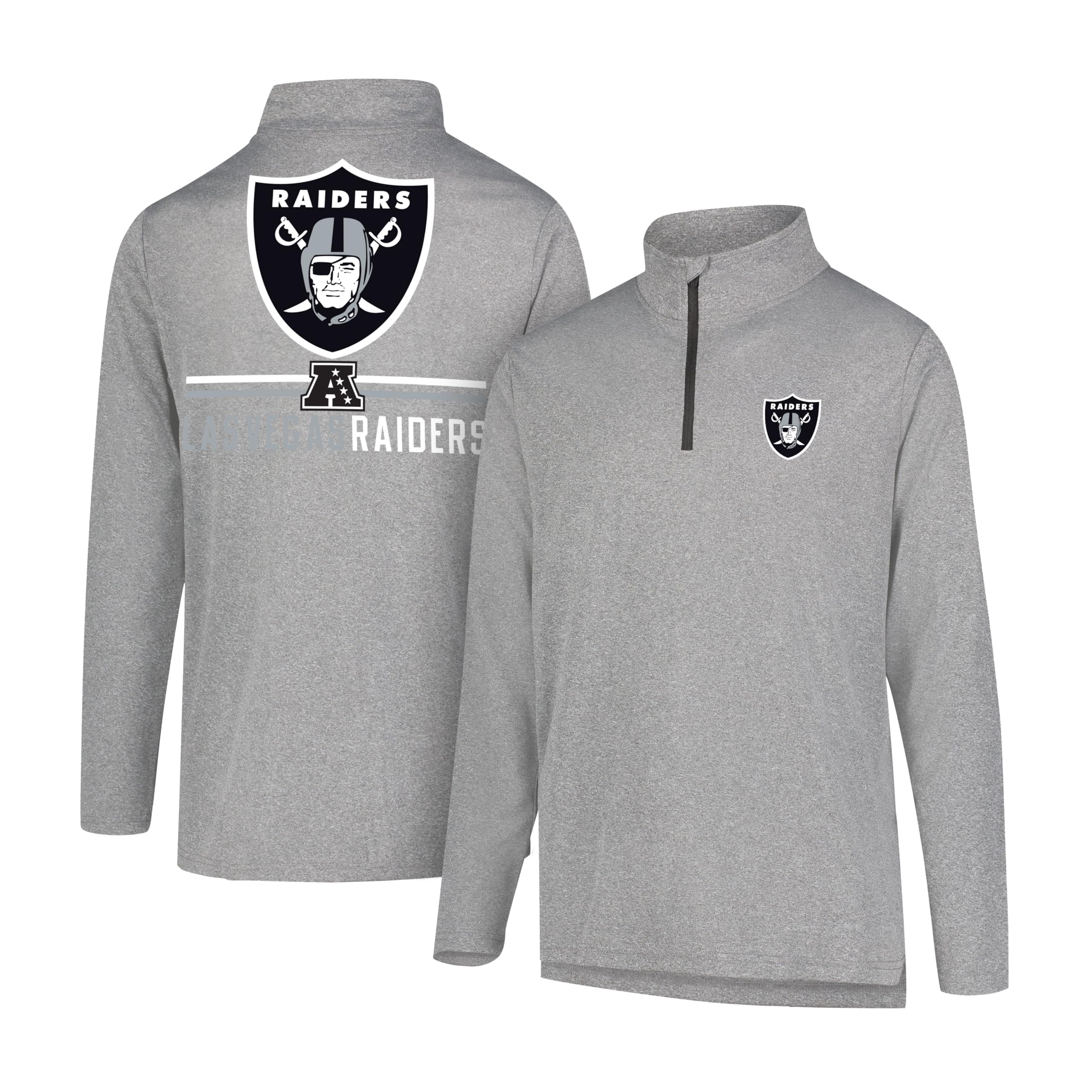 Ultra Game NFL Official Adults Super Soft Quarter Zip Long Sleeve T-Shirt