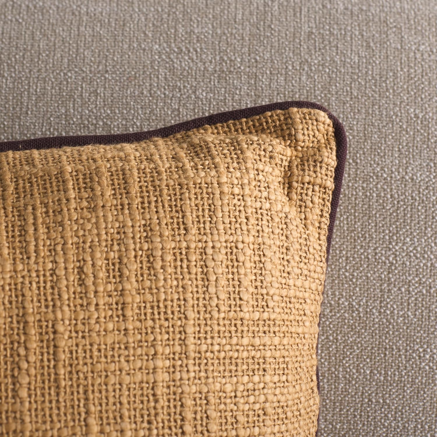 SAFAVIEH DANI, 18 X 18, Taupe/Brown, Cotton Throw Pillow