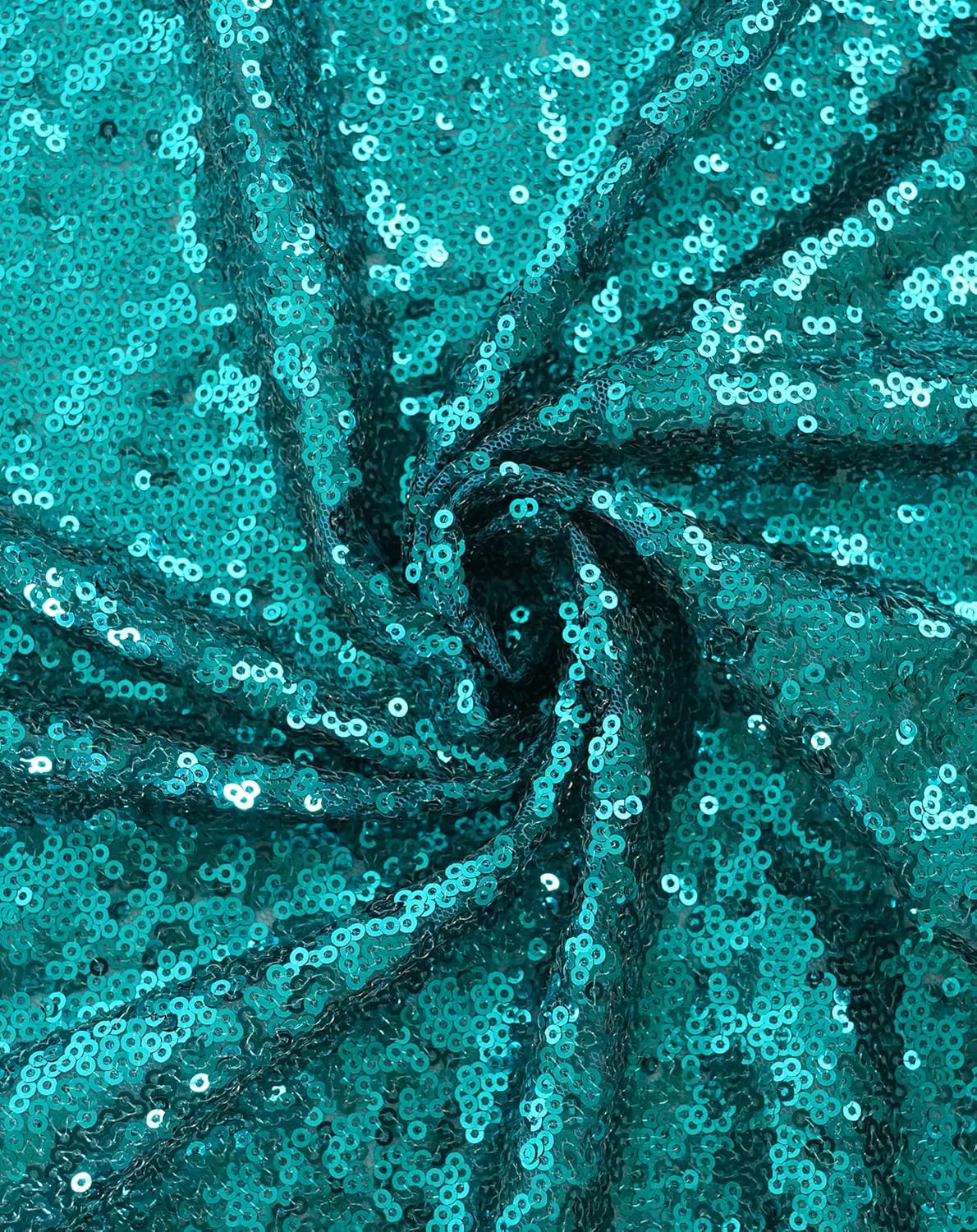 Eternal Beauty Teal Tablecloth, 120 Inch Round Sequin Tablecloth for Party Cake Dessert Table Exhibition Events