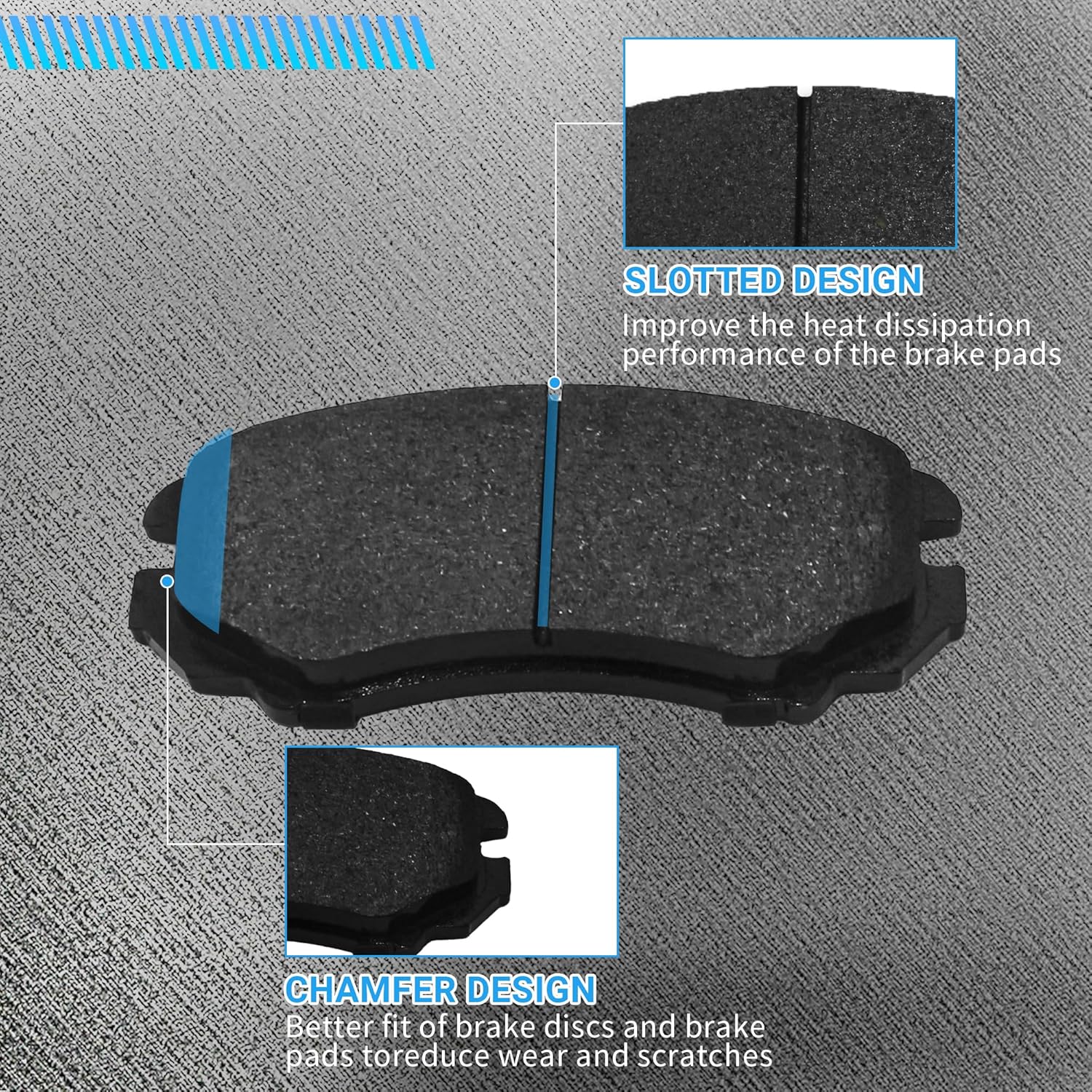 Front Brake Pads Set Compatible with Hyundai Elantra Sonata Tiburon Tucson, Kia Magentis Optima Soul Sportage Automotive Replacement Brake Pads Semi-Metallic D924