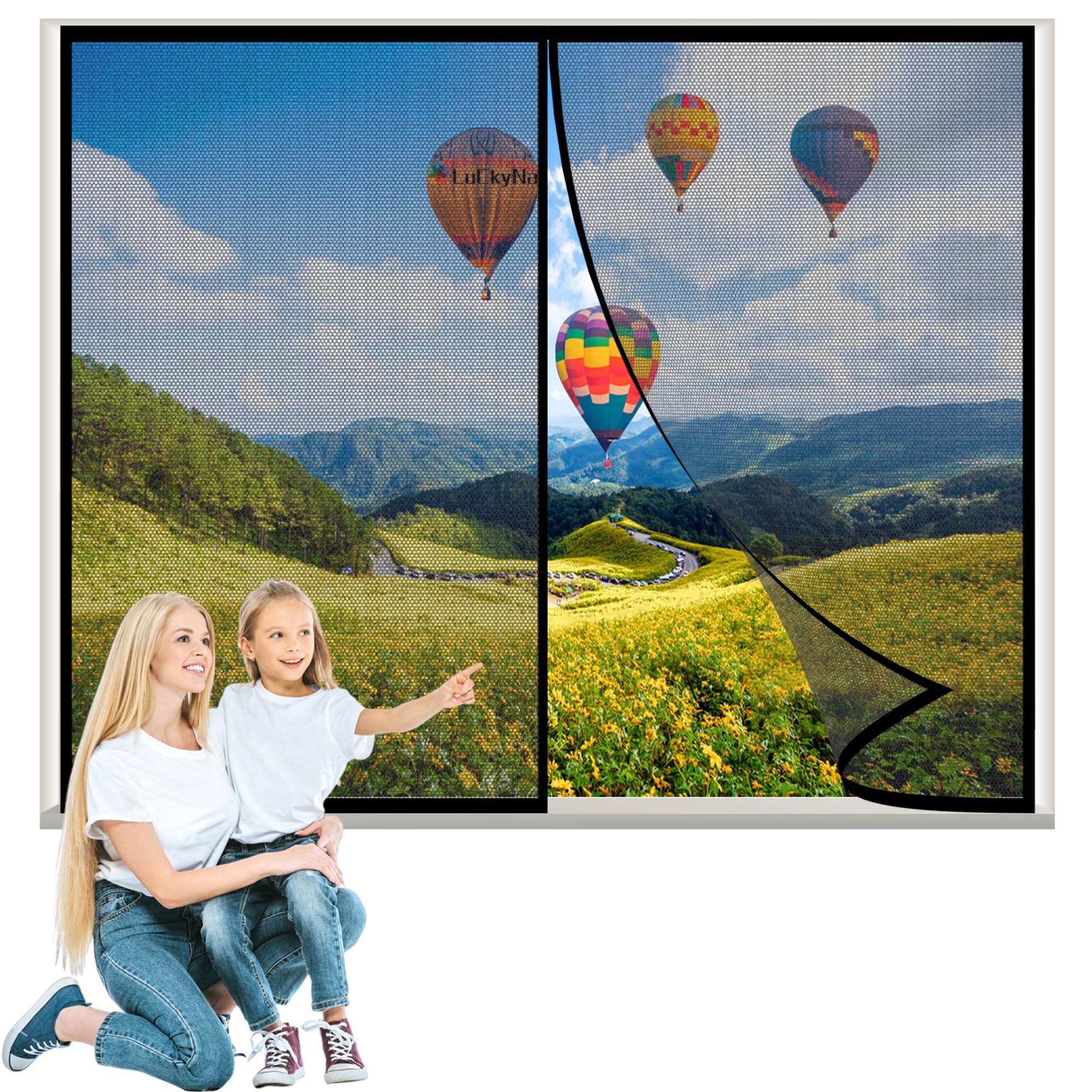 Fliegengitter Fenster Magnet 250x250cm Schwarz Insektenschutzgitter Terrassentür Magnet Fliegenvorhang Kinderleichte Klebemontage ohne Bohren