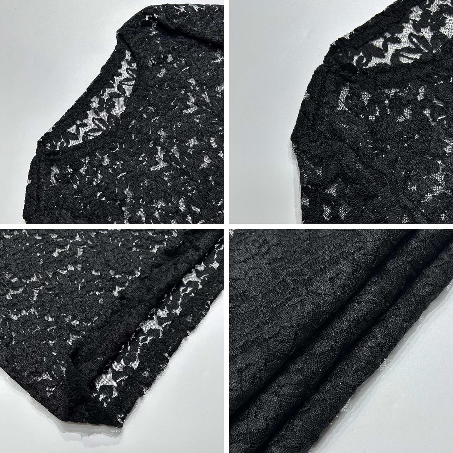 ZGMYC Women's Elegant Floral Lace Maxi Dress Sexy See Through Long Sleeve Evening Dress Party Cocktail Dress Beach Cover Ups - Image 7