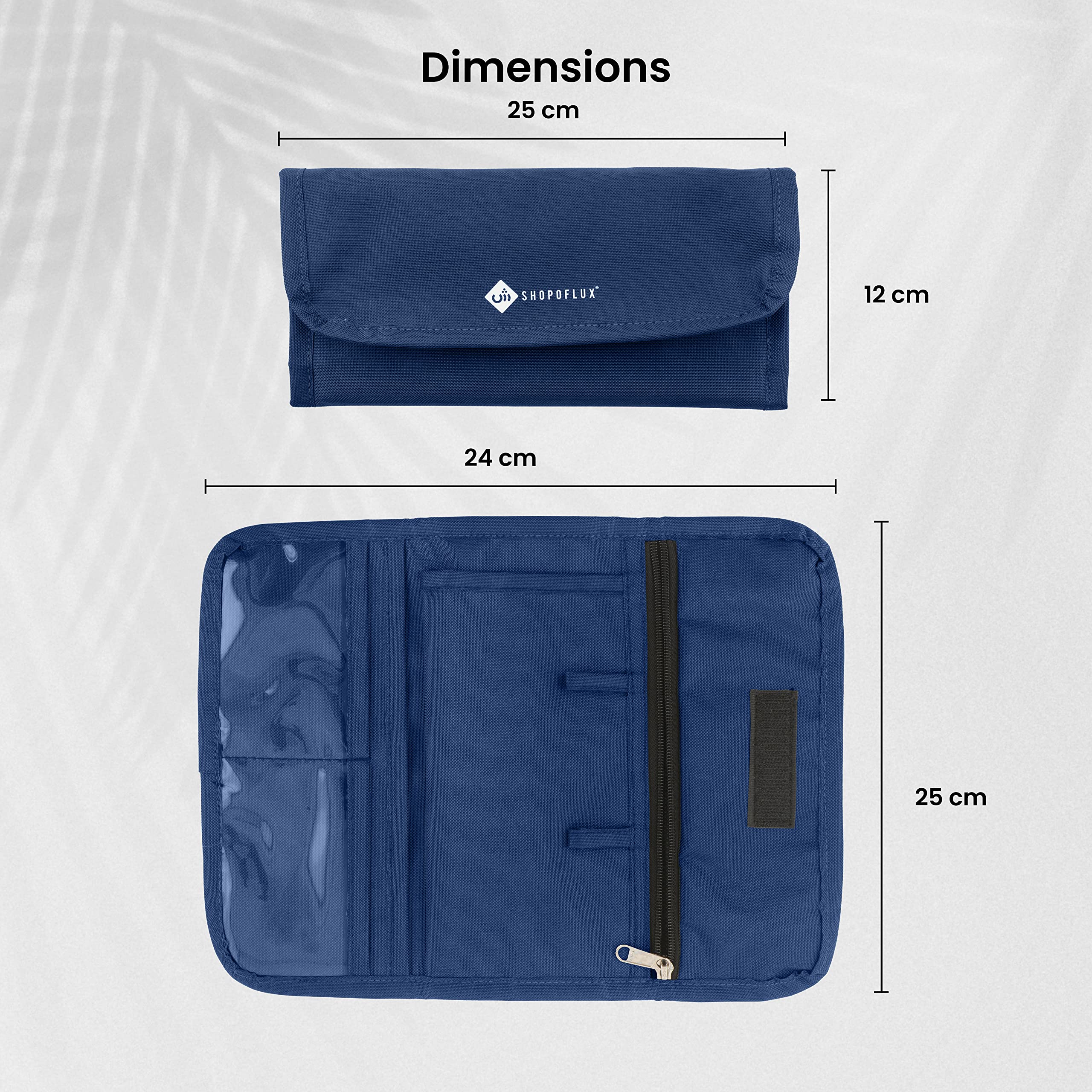 SHOPOFLUX Car Document Holder Organiser | Vehicle Document Storage Wallet for Driving Licence, RC Book, PUC, Insurance for Cars, Two Wheeler, Auto and Truck (Blue + Grey Pack 2) 2