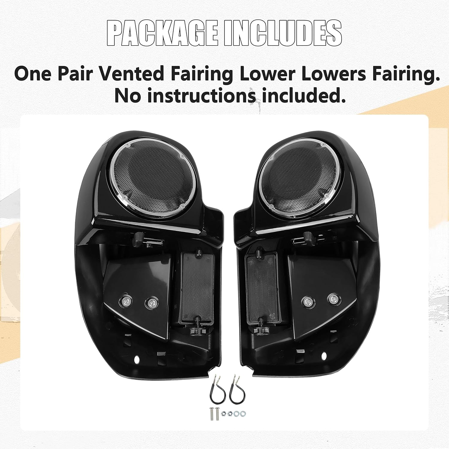 ECOTRIC 6.5'' Motorcycles Lower Vented Leg Fairing W/Speaker Box Pods Grilles Compatible with 2014-2024 Harley Davidson Touring Street Glide Road Glide Electra Glide Road King Trike Model Vivid
