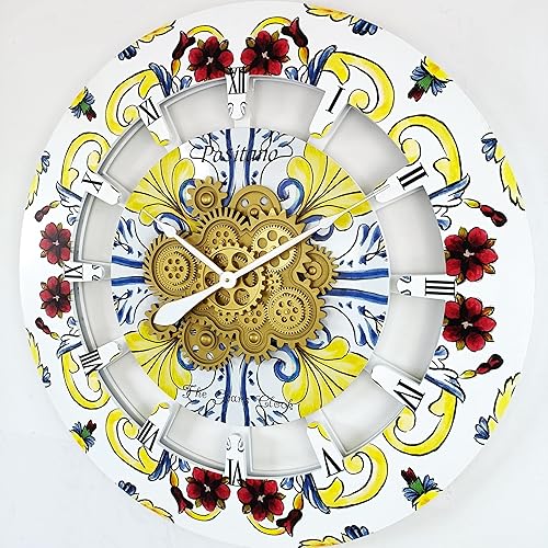 Vista 247 de The Gears - Reloj de pared con engranajes móviles (Vietri, redondo de 36 pulgadas)