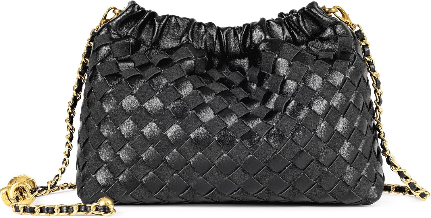 Joryin Woven Women's Crossbody Bag & Evening Purse, Trendy Dumpling Clutch & Hobo Cloud Shoulder Bag Trendy Dumpling Clutch