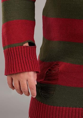 Miniatura 5 de Disfraz de Freddy Krueger de talla grande para mujer, vestido de suéter a rayas para películas de terror, cosplay y Halloween