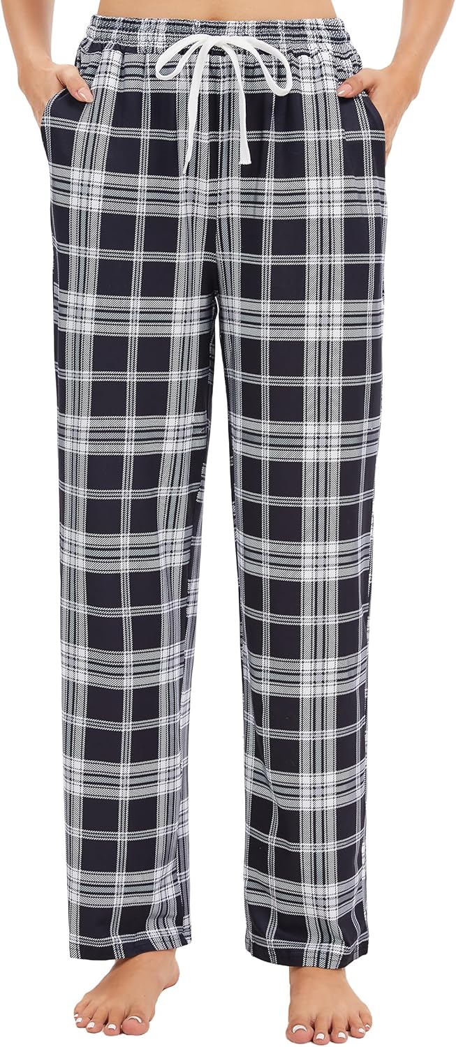 Pajama Pants Women Cotton Plaid Sleep Lounge Pj Bottoms with Pockets XS-XL - Image 5