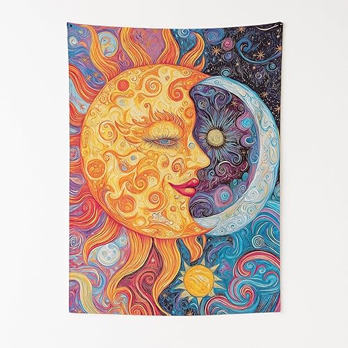 Miniatura 11 de DreamController DC - Tapiz de pared retro de teñido anudado para dormitorio, tapiz hippie y psicodélico para colgar en la pared y decoración Retro