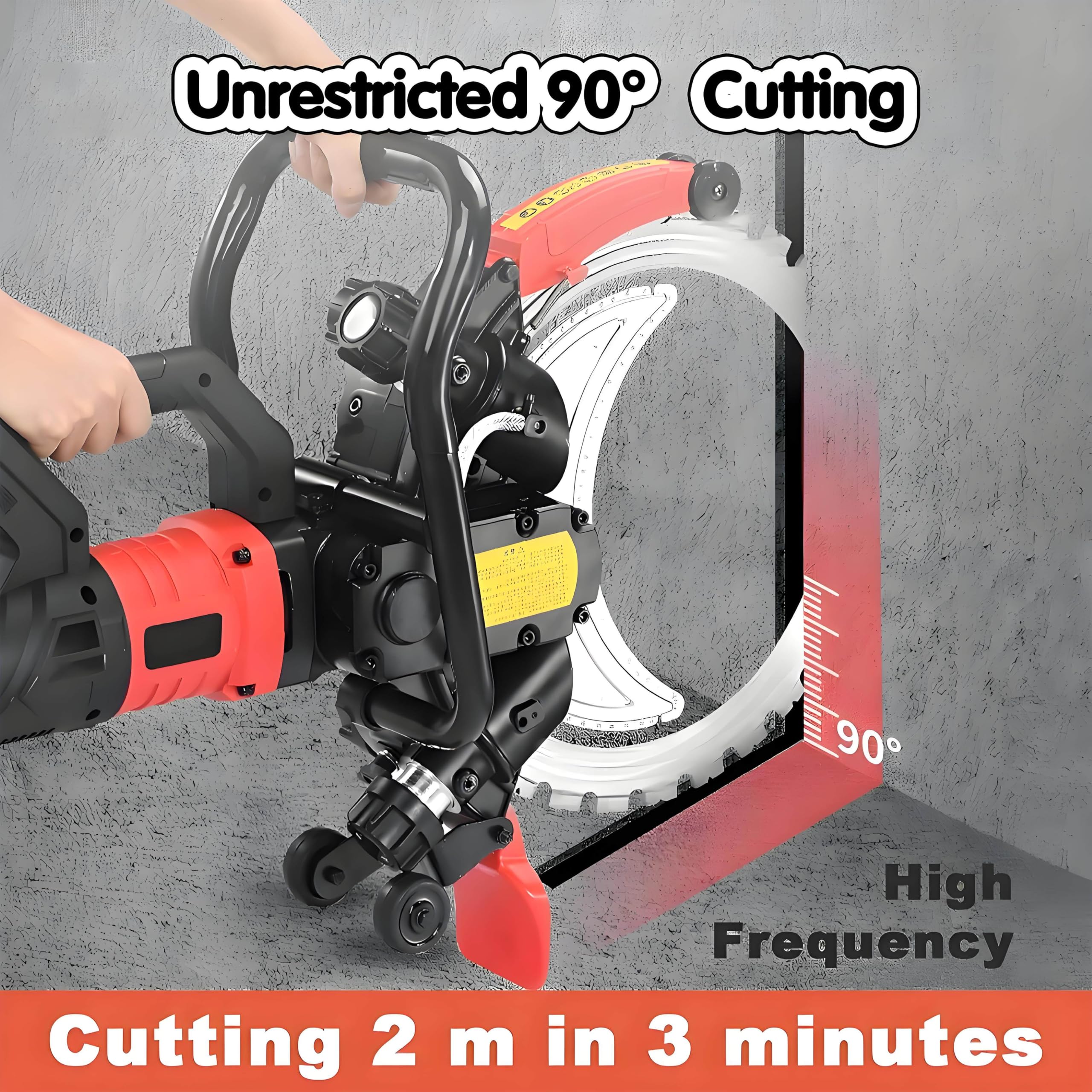 Máquina eléctrica de corte de pared, motor de cobre puro de 8980 W, 3000 RPM, corta hormigón, piedra, ladrillo, azulejos
