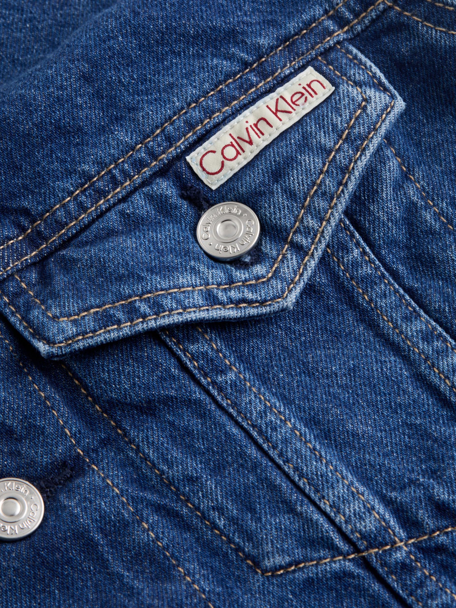 Calvin Klein Donna Giacca in Jeans Cropped 90’S Denim Trucker con Taschini sul Petto