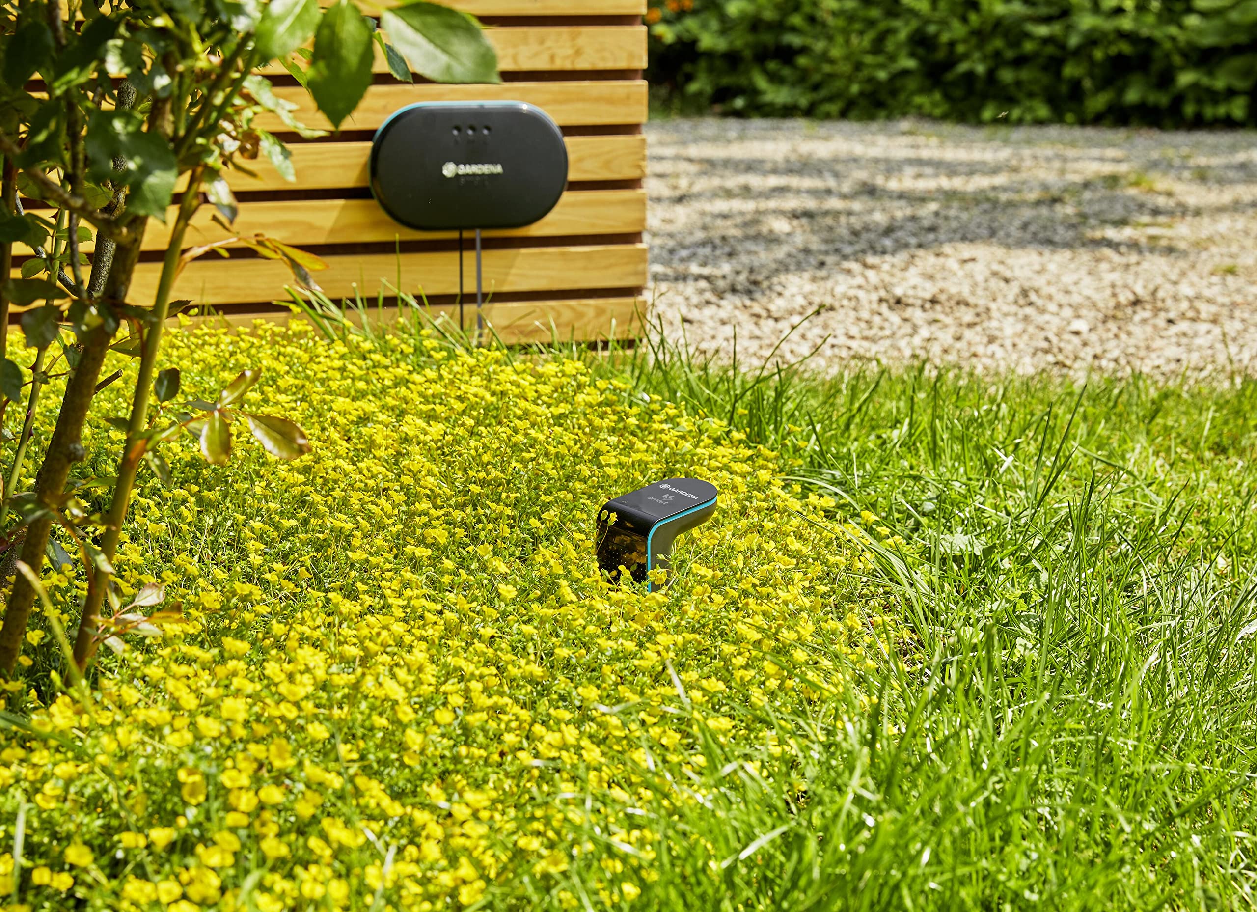 Gardena Set smart Irrigation Control Sensor: computer per irrigazione per max. 6 valvole (24 V), incl. smart Sensor/smart Gateway, controllabile tramite smart App (19210-20)