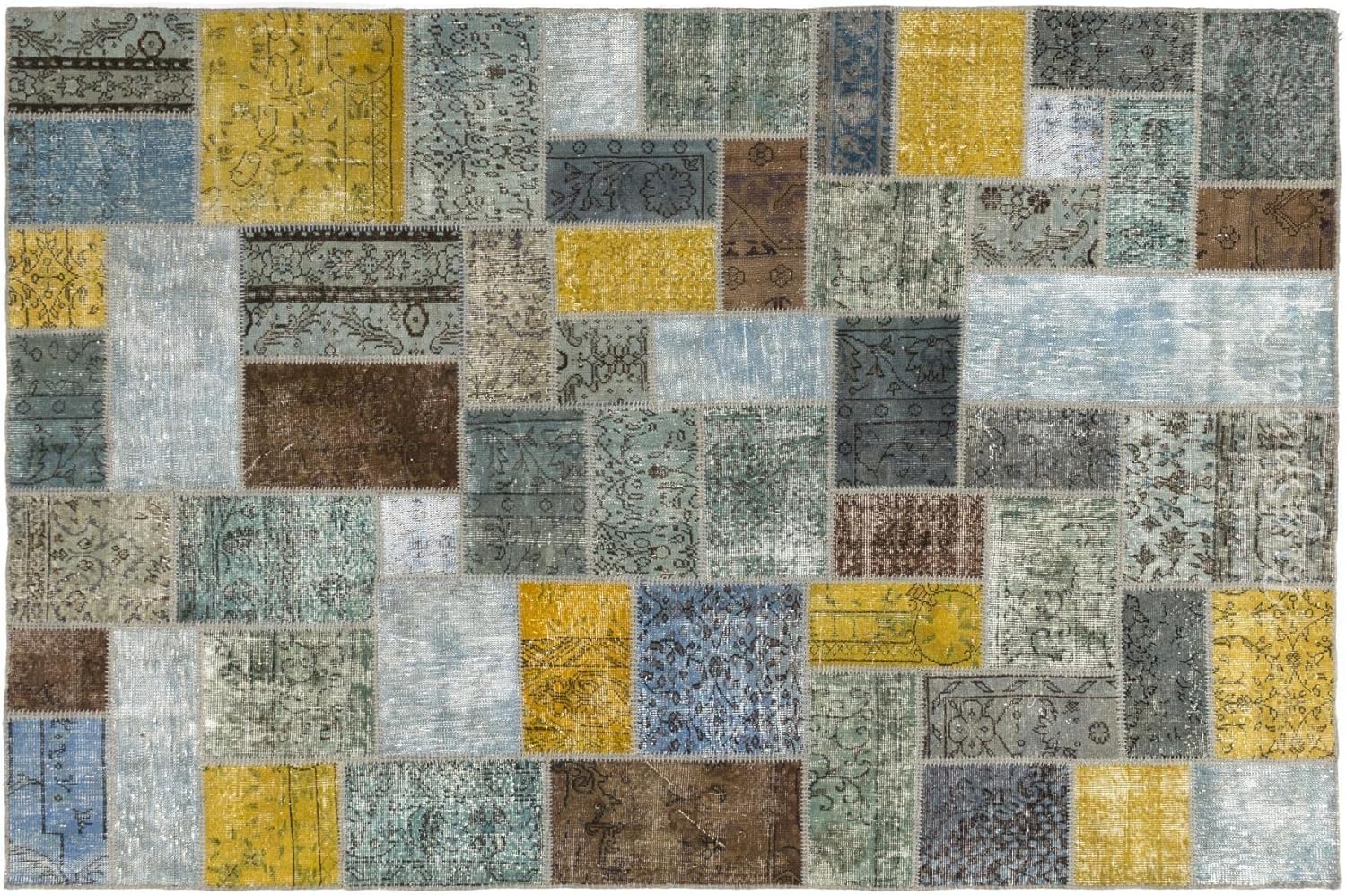 Contemporary Handmade Patchwork Rug, Wool and Cotton Turkish Carpet. Custom Colors & Sizes Available. D707