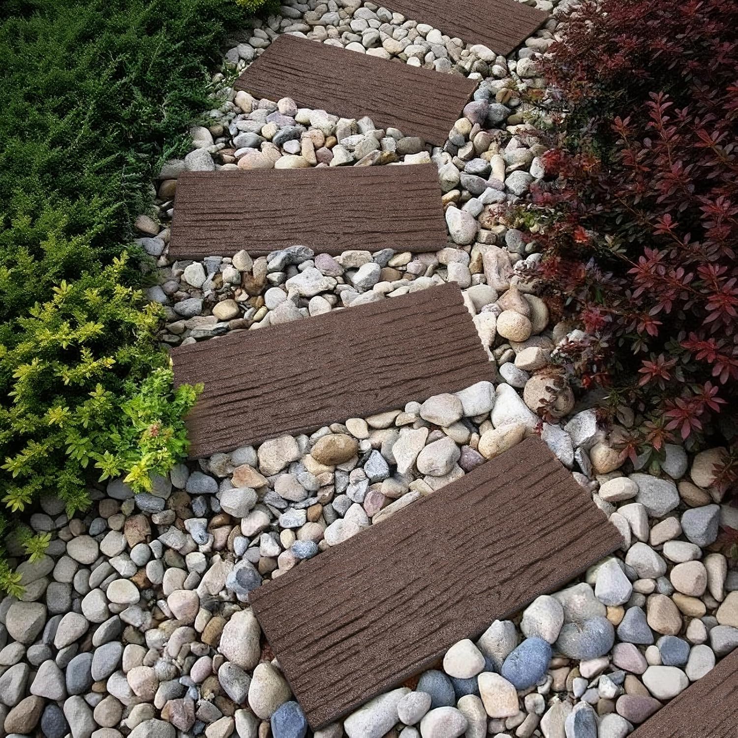 3 Pack Rubber Stepping Stones Outdoor Walkway Garden Recycled Paving Stones Pavers for Walkways