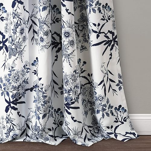 Miniatura 4 de Lush Decor Botanical Garden - Set de cortinas con estampado floral y de pájaros, para oscurecer la habitación, para vivir