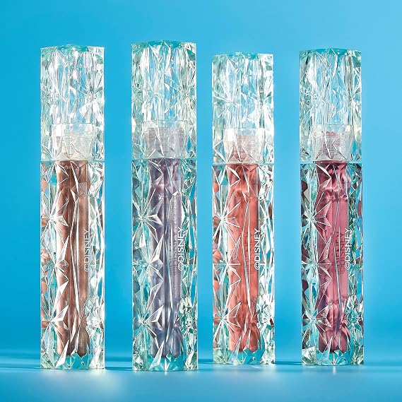 Disney Lip Gloss Collection, Belle Masion Cosmetic Makeup Set for Daily Glam for Women and Girls, Frozen, 4 Pcs