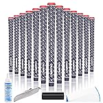 Champkey X Rubber Golf Grips Set - 13 Grips & Repair Kit or Tapes (Midsize, Blue) - Includes Solvent, Hook Blade & Vise Clamp