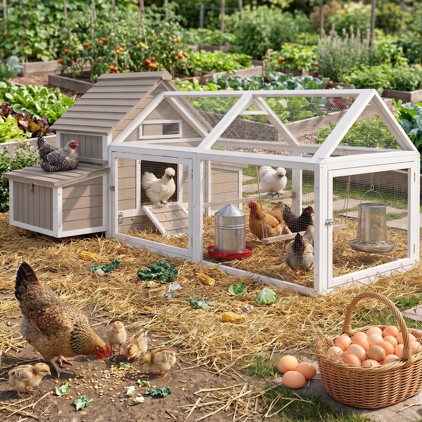 Ketive 83' Large Chicken Coop with Run