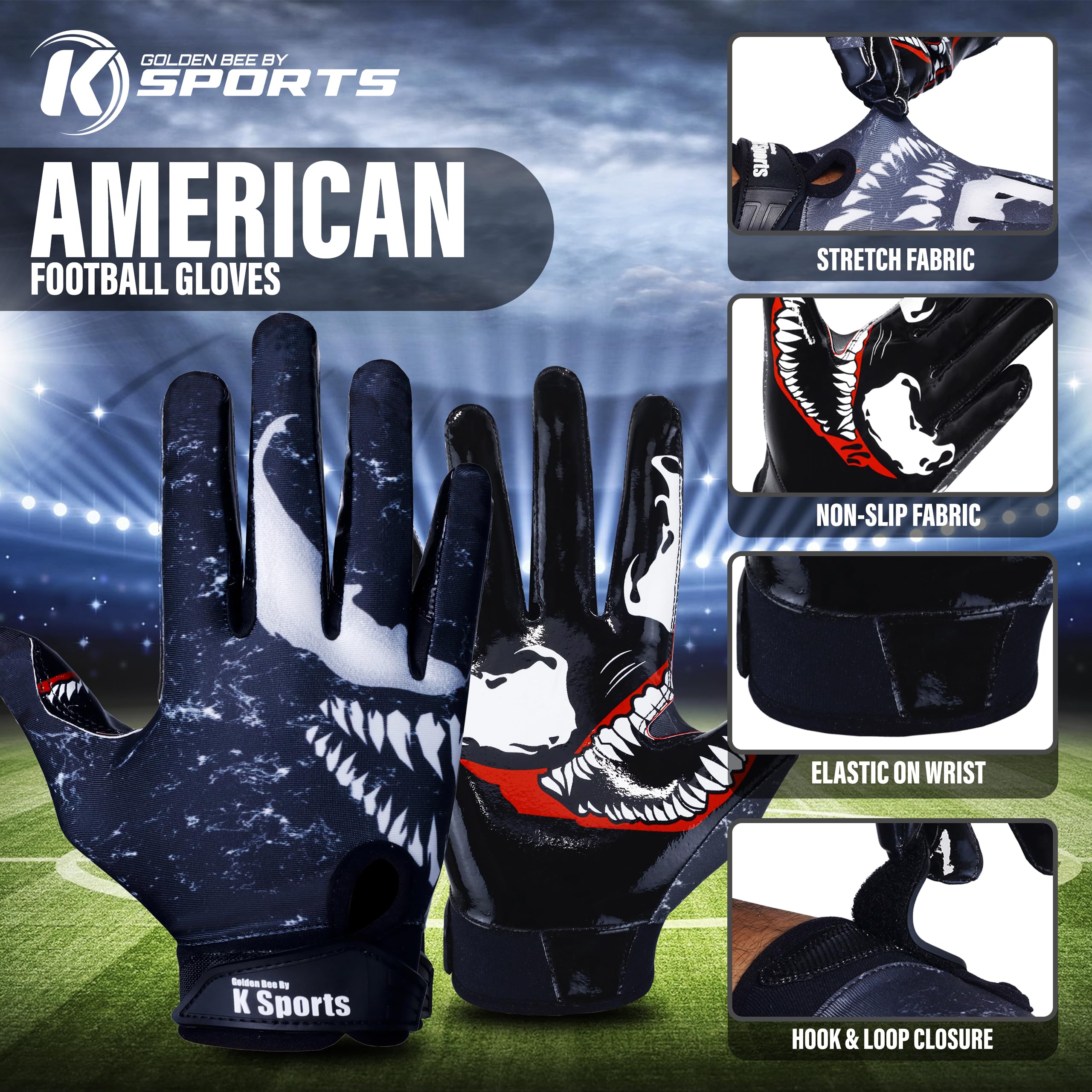 American Football Gloves Venom Batting Gloves Joker Football