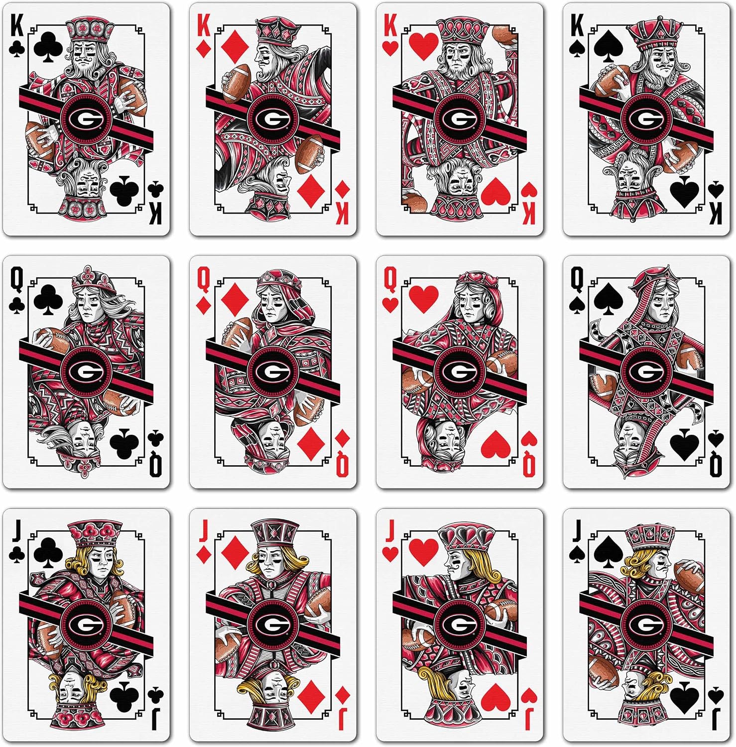 YouTheFan NCAA Officially-Licensed Playing Cards - Original Artwork on All face Cards and Jokers - Team’s Official Colors - Quality Linen Texture - Designed in The USA