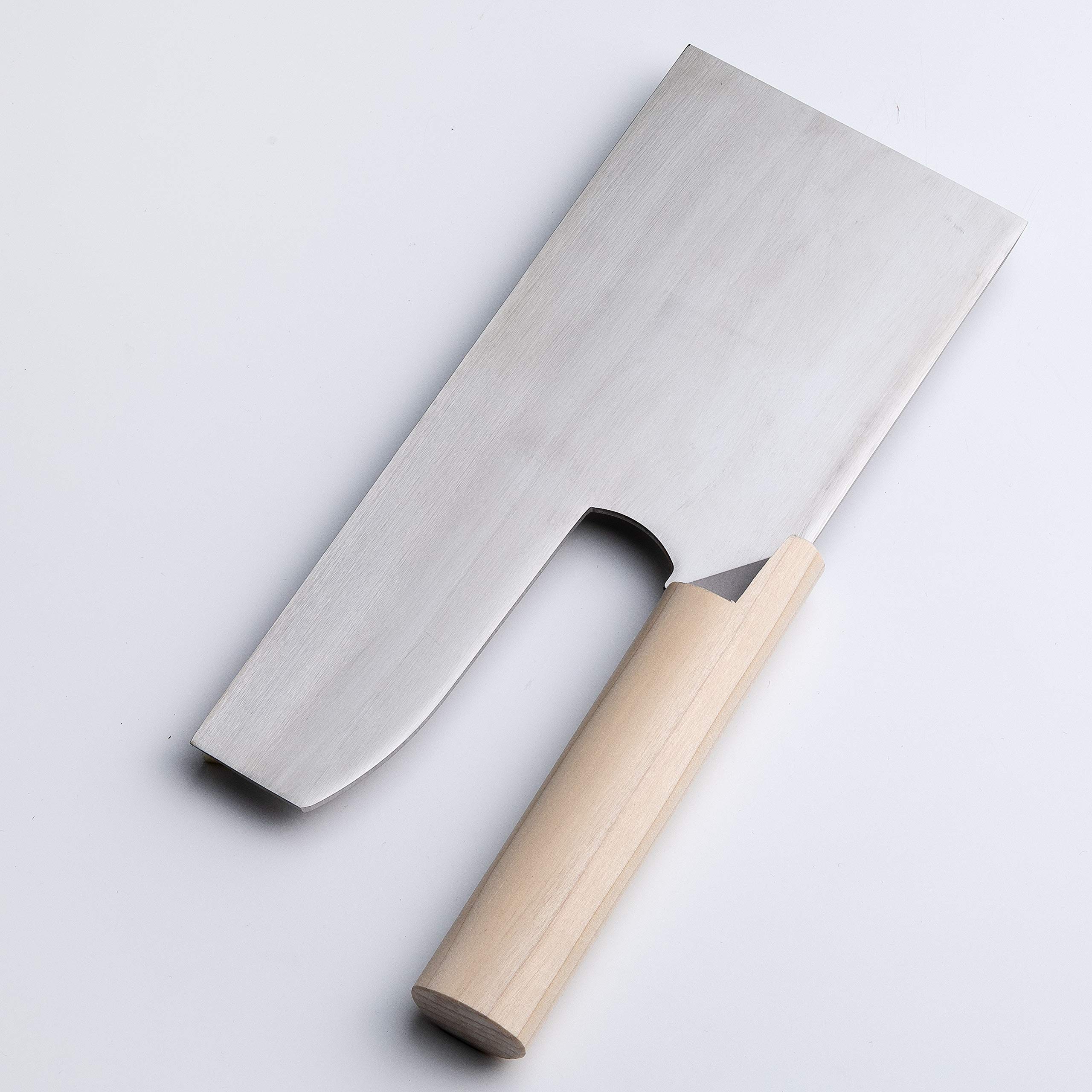 Amazon | 高級ステンレス鋼 そば切り包丁 270mm 木柄 麺切り包丁