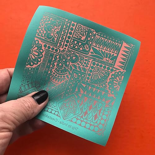 Miniatura 4 de Viaje a la India Serigrafía de patrón floral inspirado en Boho para arcilla polimérica y medios mixtos